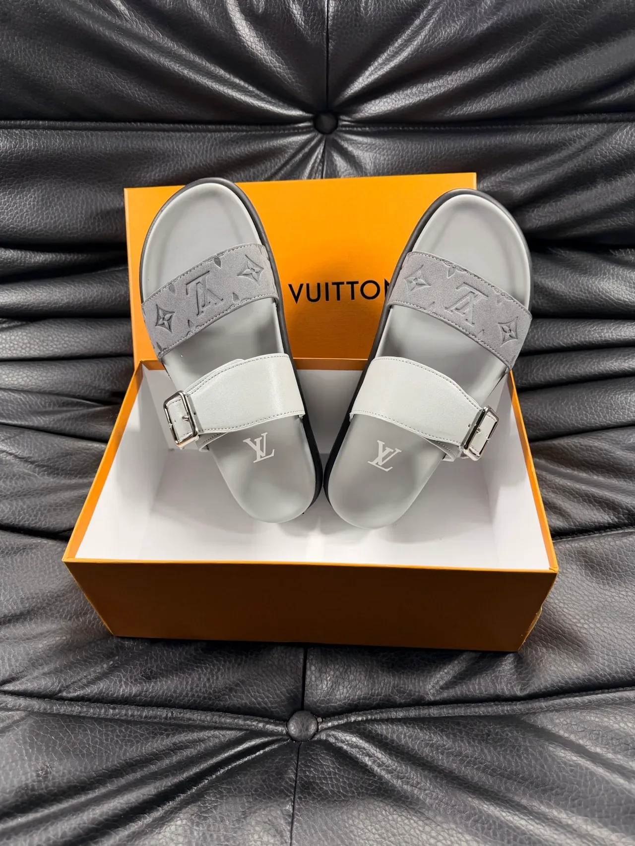Louis Vuitton Slide Monogram Double-Strap Buckle Slippers 10