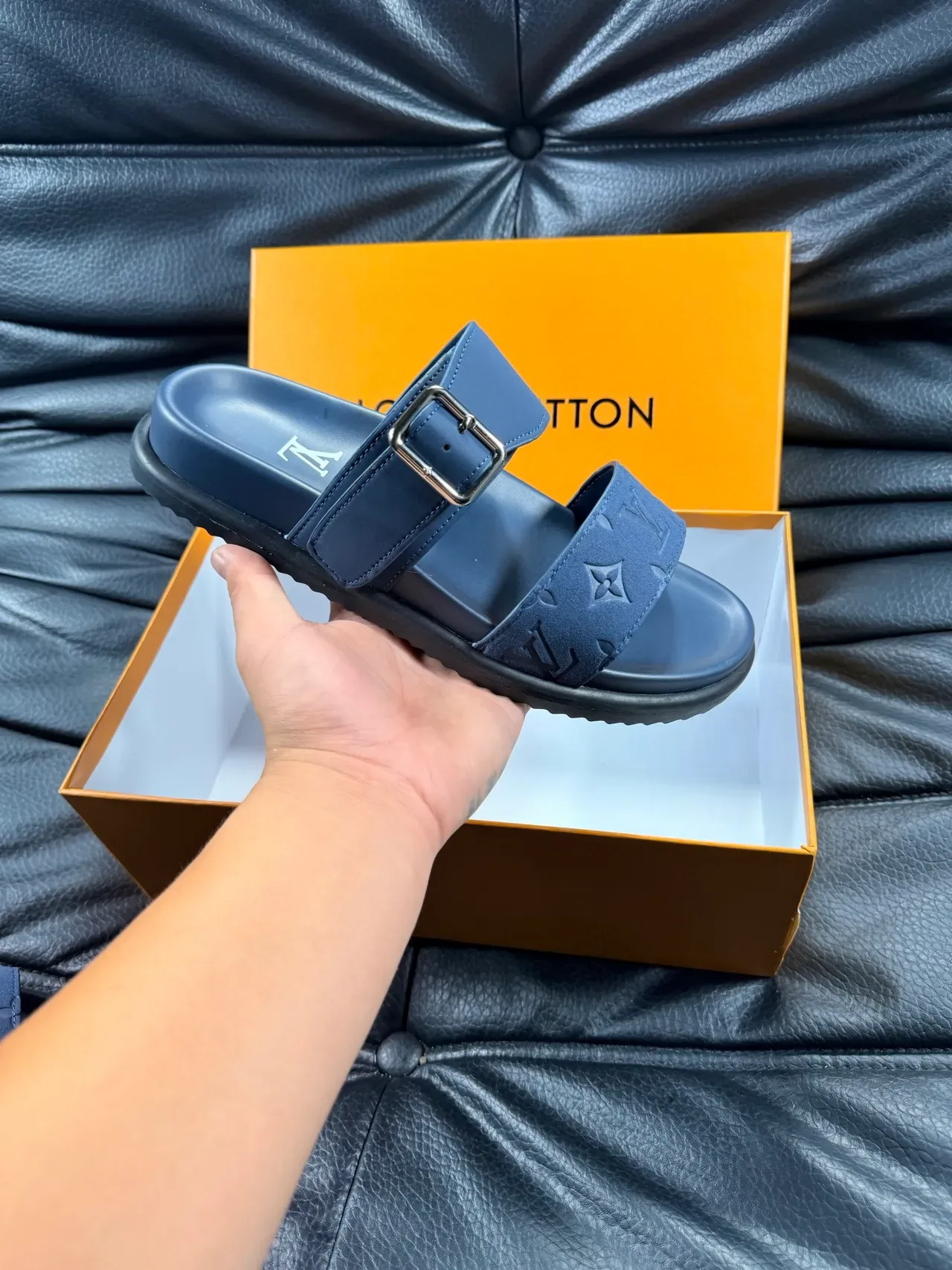 Louis Vuitton Slide Monogram Double-Strap Buckle Slippers 17