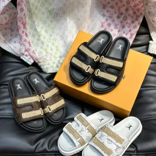 Louis Vuitton Slide Monogram Double-Strap Slippers