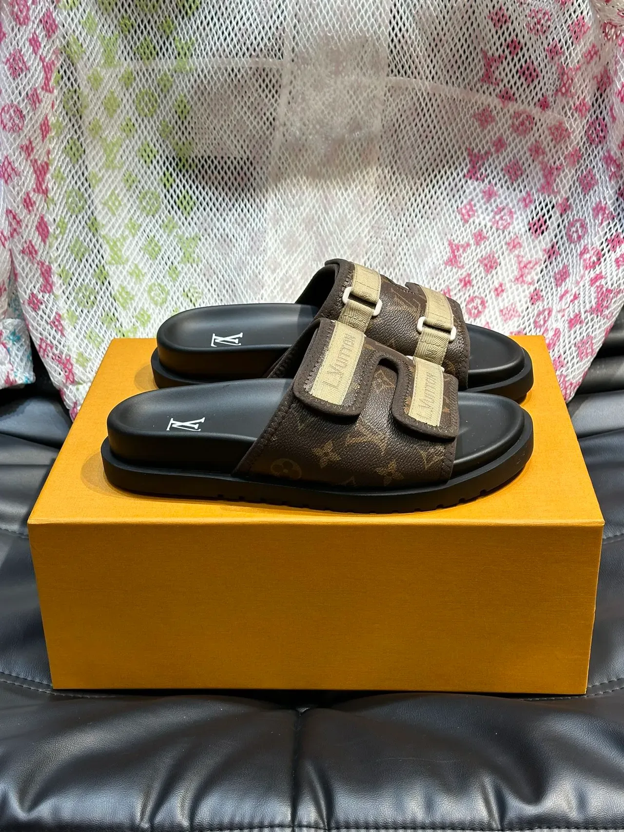 Louis Vuitton Slide Monogram Double-Strap Slippers 8