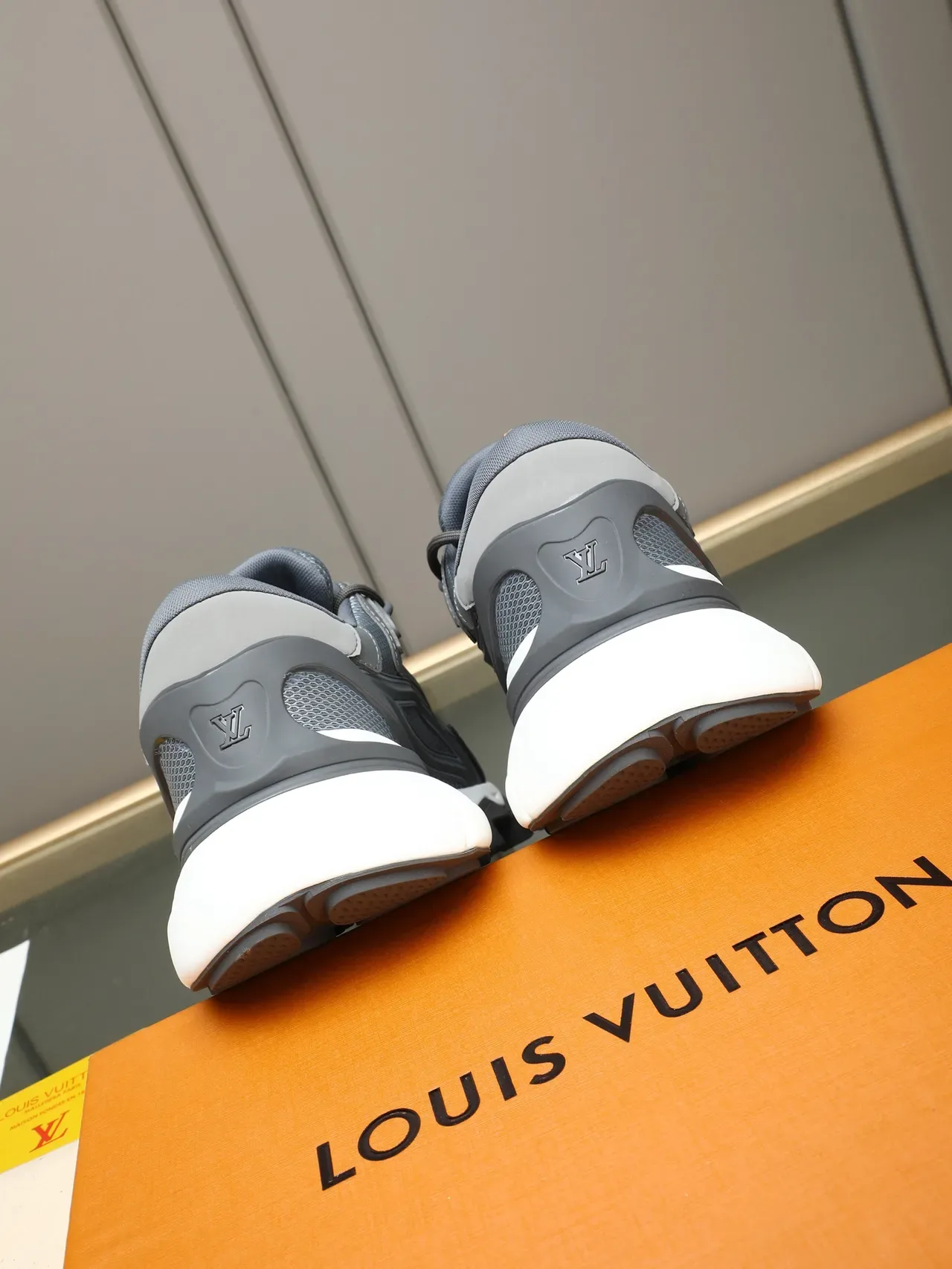 Louis Vuitton Trail Gray White Sole Layered Mesh And Synthetic Upper Chunky Sneakers 3