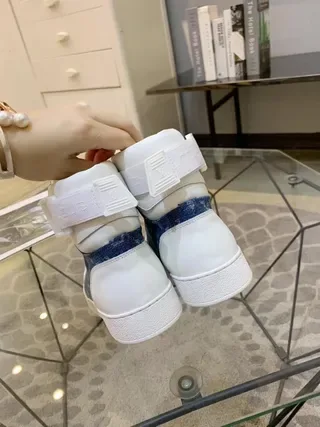 Louis Vuitton Trainer High White and Blue Monogram Denim Lifestyle Sneakers 4