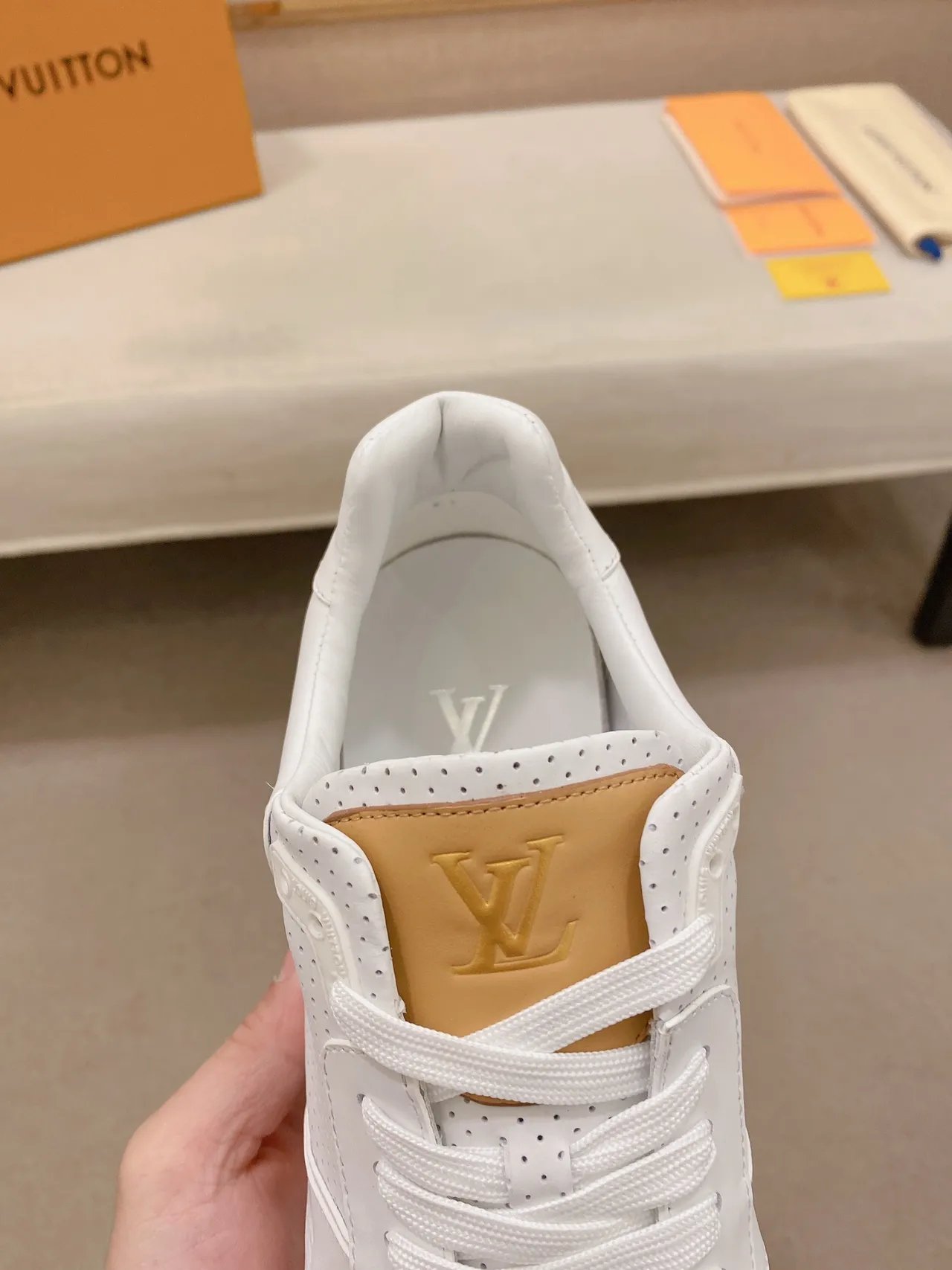 Louis Vuitton Trainer White Perforated Leather Lifestyle Sneaker 4