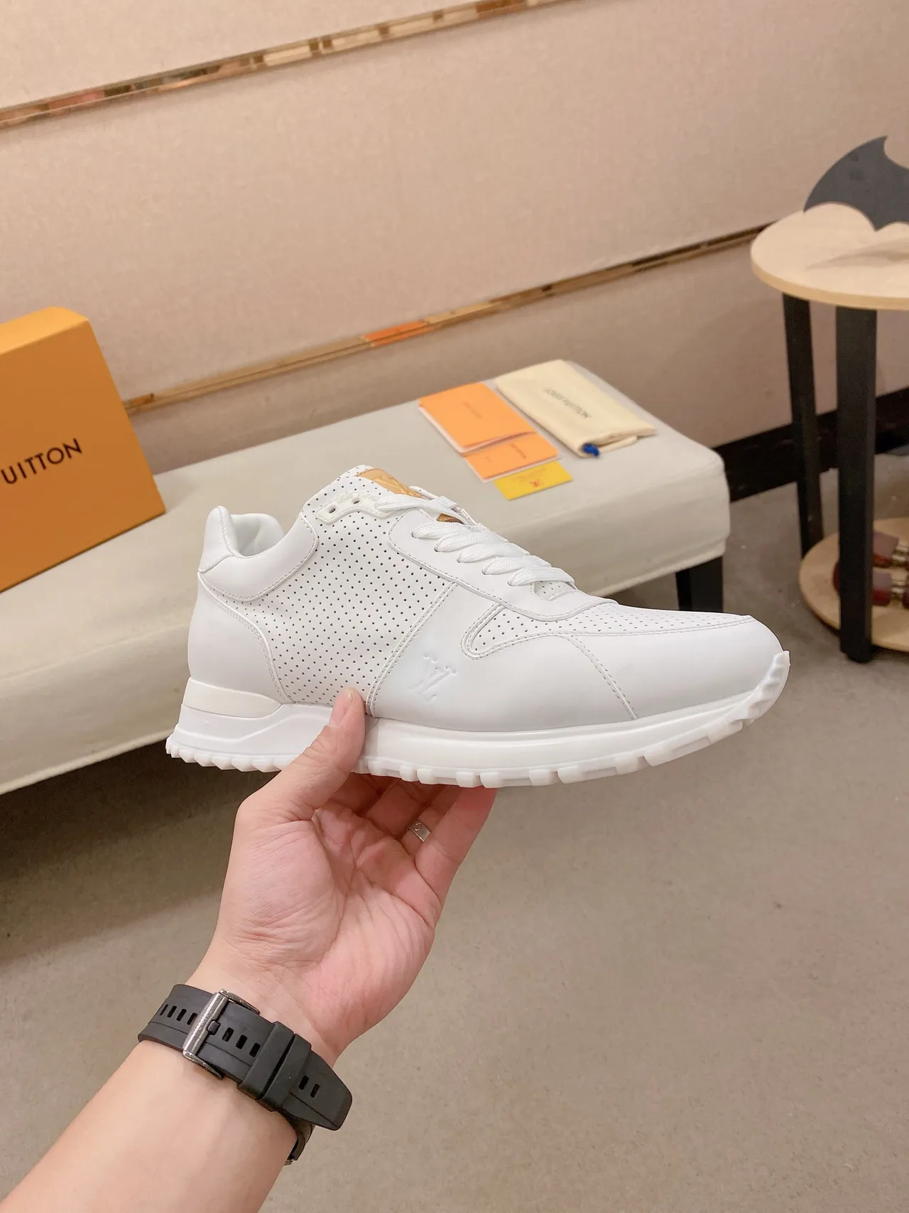 Louis Vuitton Trainer White Perforated Leather Lifestyle Sneaker 5