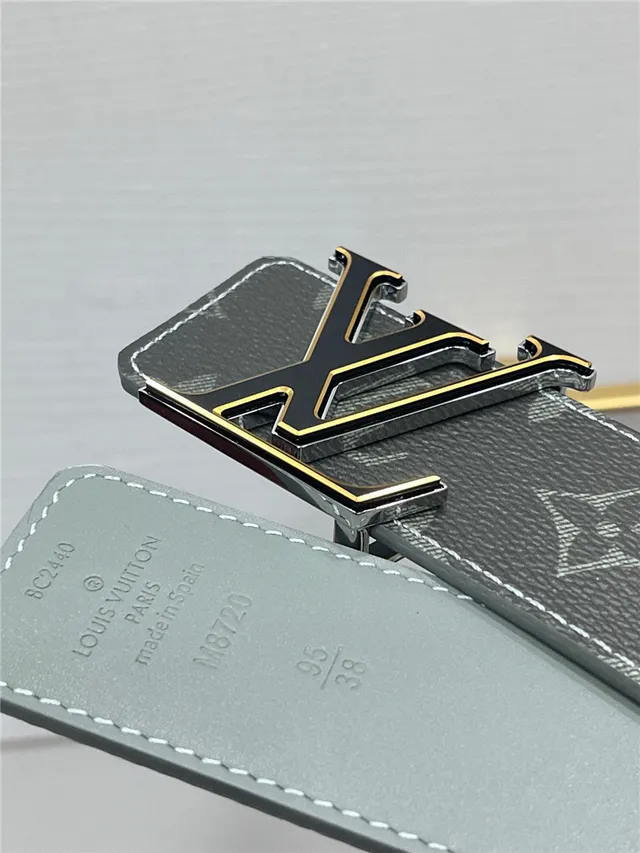 Louis Vuitton Turn-Lock Gray Black Reversible Monogram Canvas Interlocking LV Buckle Leather Belt 2