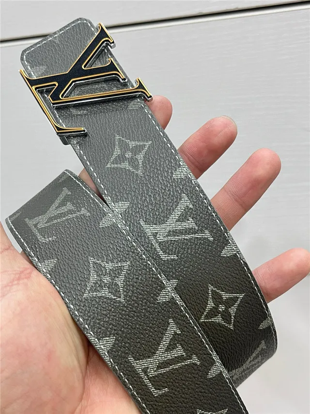 Louis Vuitton Turn-Lock Gray Black Reversible Monogram Canvas Interlocking LV Buckle Leather Belt 3