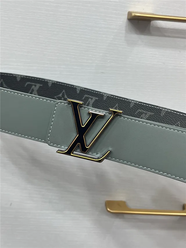 Louis Vuitton Turn-Lock Gray Black Reversible Monogram Canvas Interlocking LV Buckle Leather Belt 4