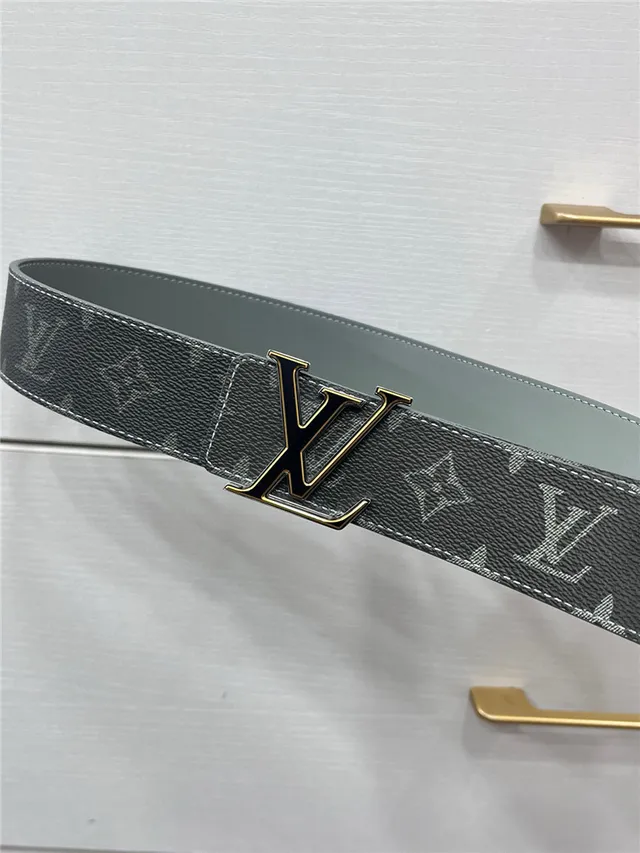 Louis Vuitton Turn-Lock Gray Black Reversible Monogram Canvas Interlocking LV Buckle Leather Belt 7