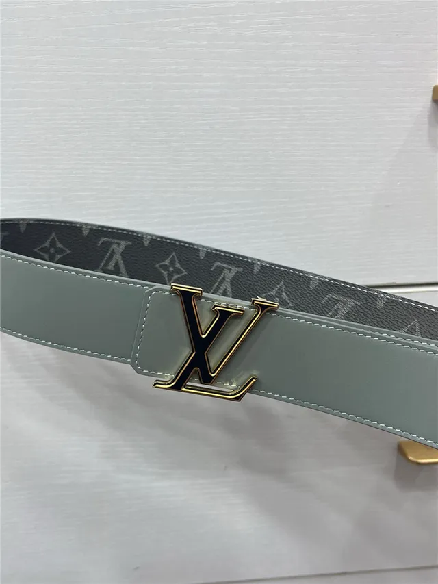 Louis Vuitton Turn-Lock Gray Black Reversible Monogram Canvas Interlocking LV Buckle Leather Belt 9