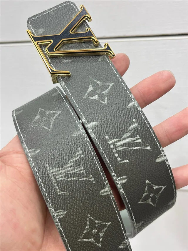 Louis Vuitton Turn-Lock Gray Black Reversible Monogram Canvas Interlocking LV Buckle Leather Belt 13
