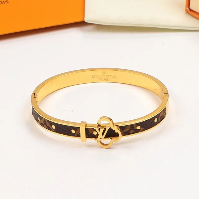 Louis Vuitton Twist Monogram Coated Leather Hinged Bangle Bracelet 3