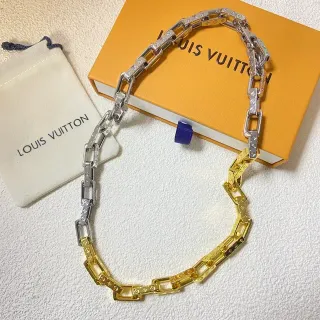Louis Vuitton Two-Tone Monogram Chain Necklace