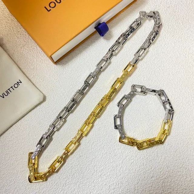 Louis Vuitton Two-Tone Monogram Chain Necklace 2