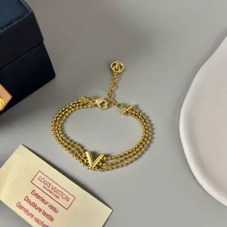 سوار لويس فيتون V Collection سلسلة خرز ثلاثية ذهبية