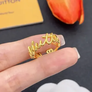 Louis Vuitton Vuitton Logo Cursive Gold Ring