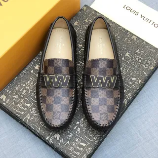 路易威登 W 乐福鞋 Damier Ebène 黑色皮革乐福鞋