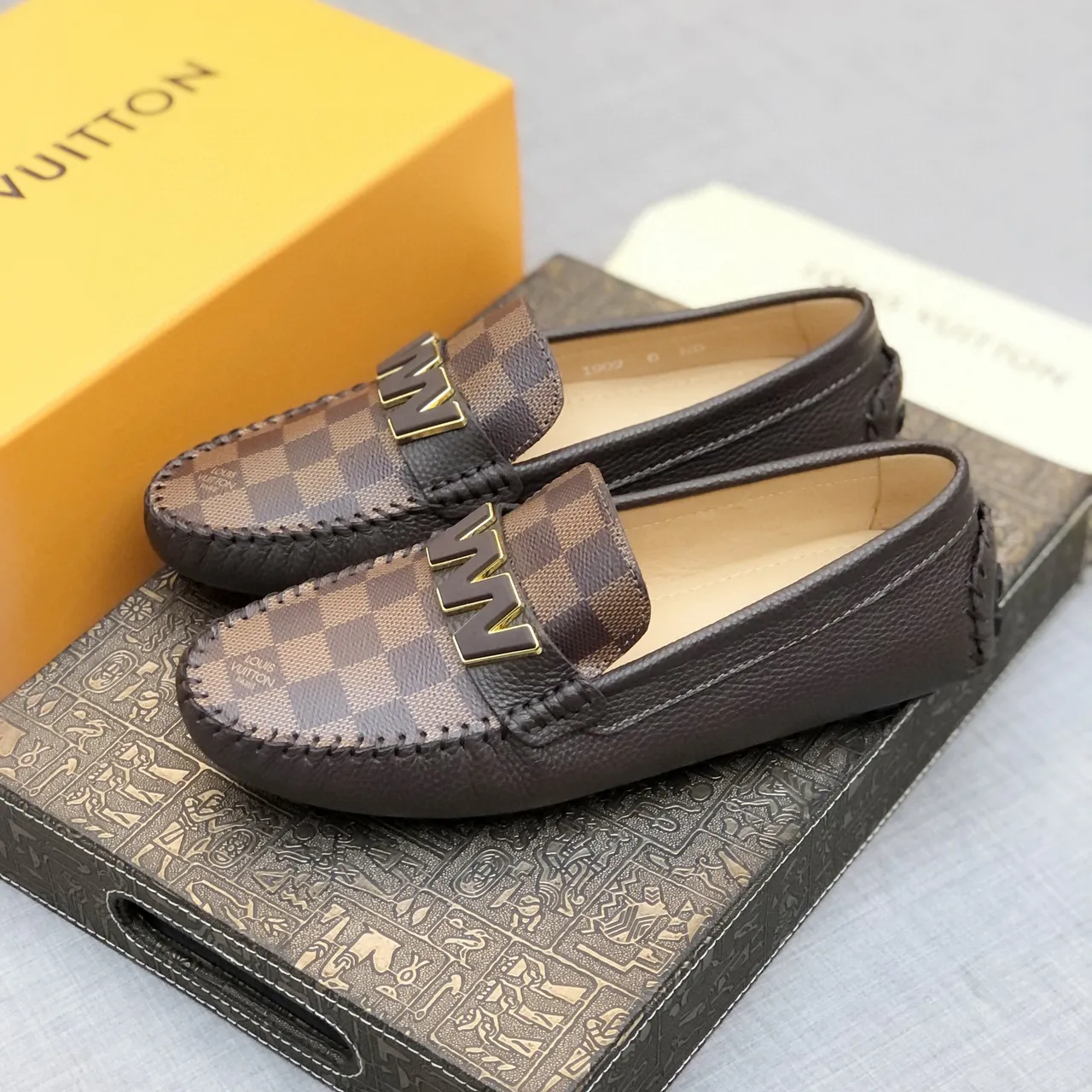 Louis Vuitton W Loafer Damier Ebène Black Leather Loafers 2