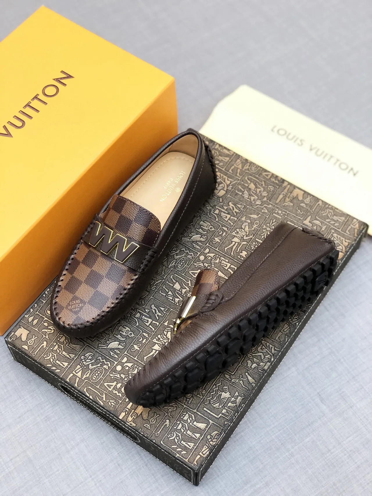 Louis Vuitton W Loafer Damier Ebène Black Leather Loafers 3