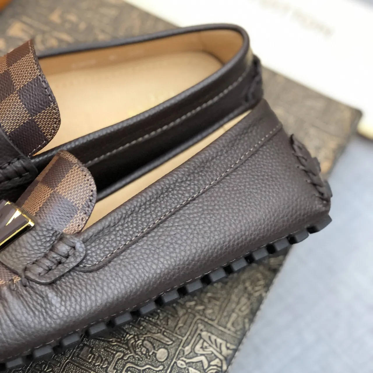 Louis Vuitton W Loafer Damier Ebène Black Leather Loafers 4