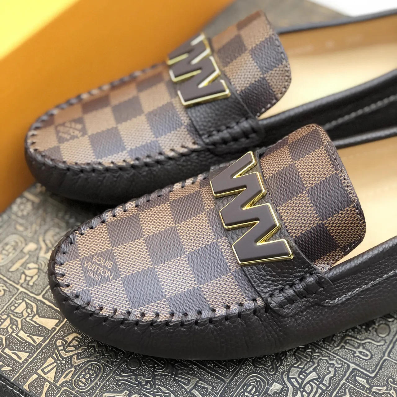 Louis Vuitton W Loafer Damier Ebène Black Leather Loafers 5