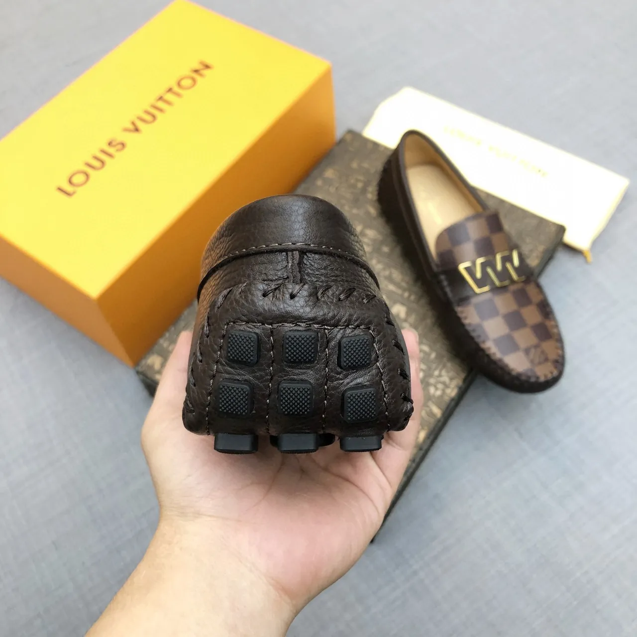 Louis Vuitton W Loafer Damier Ebène Black Leather Loafers 6