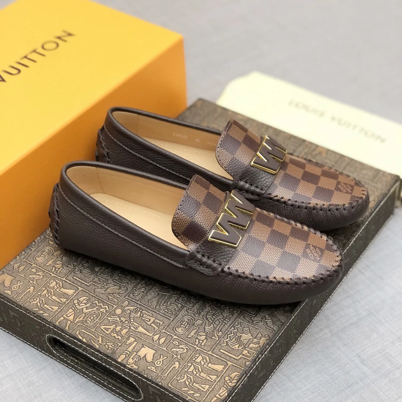 Louis Vuitton W Loafer Damier Ebène Black Leather Loafers 9