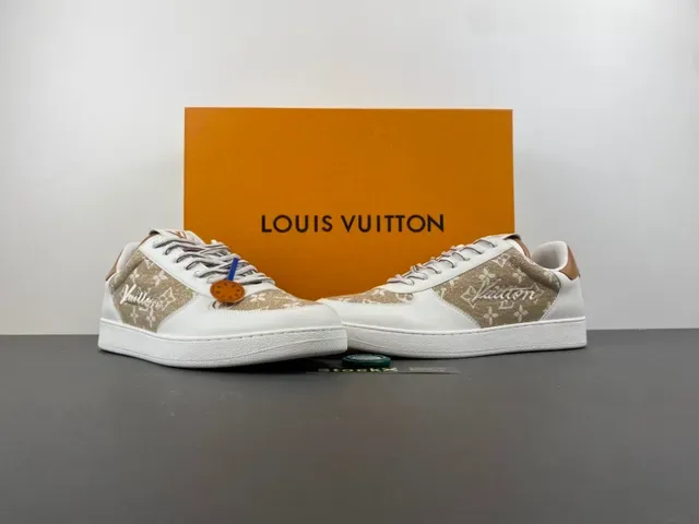 Louis Vuitton White Beige Low-Top Monogram Canvas Lifestyle Sneakers 13