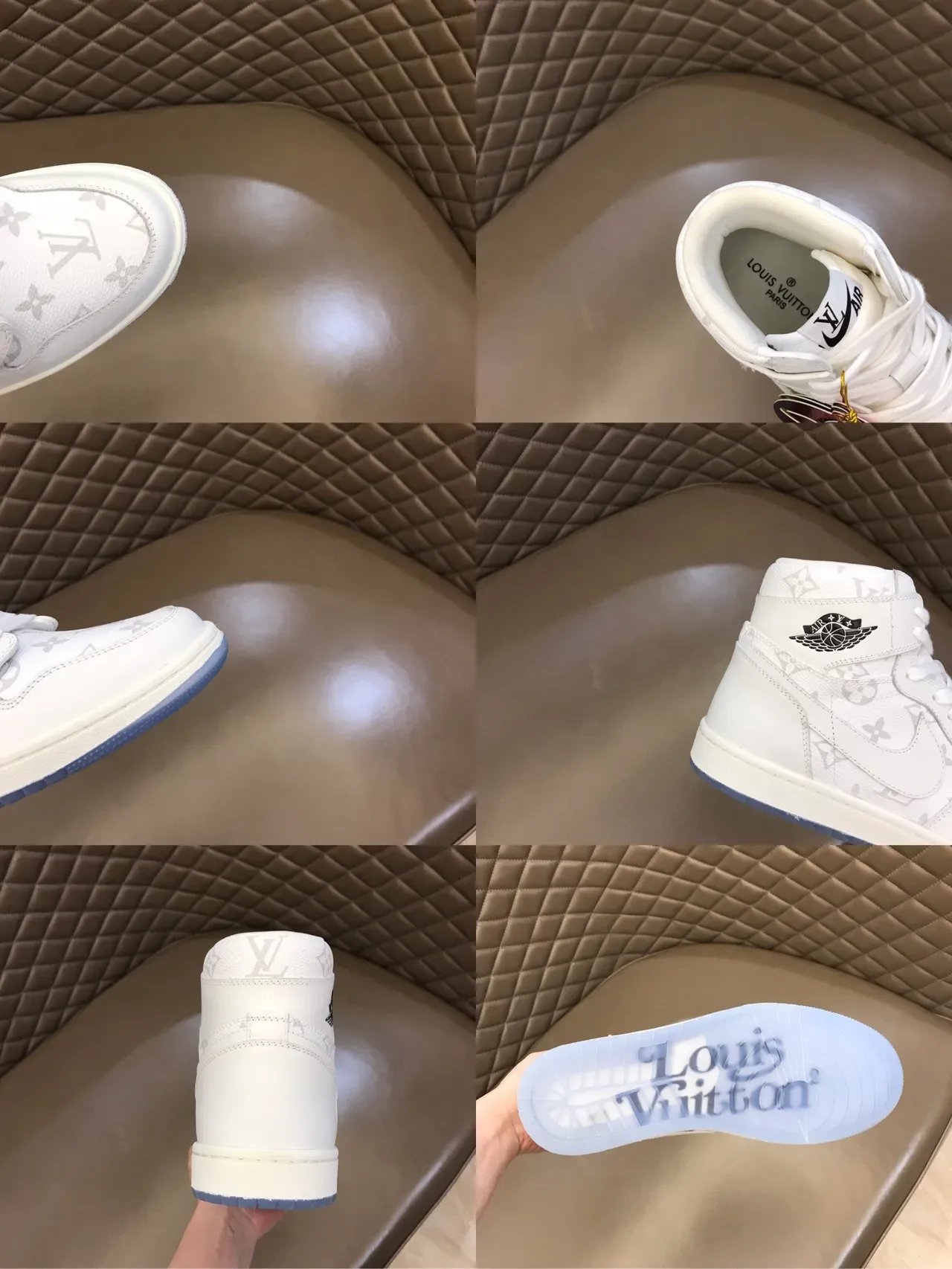 Louis Vuitton Tênis Lifestyle Branco e Azul de Topo Alto com Estampa Monograma 2