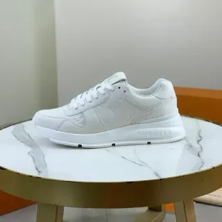 Louis Vuitton White Monogram-Embossed Leather Chunky Platform Sole Lifestyle Sneakers