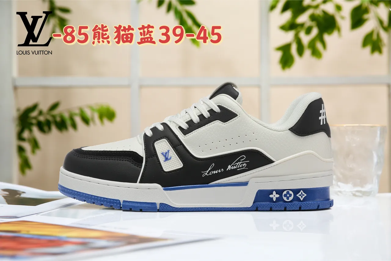 Louis Vuitton White Purple Layered Leather Upper Sculpted Midsole Lifestyle Sneakers 5