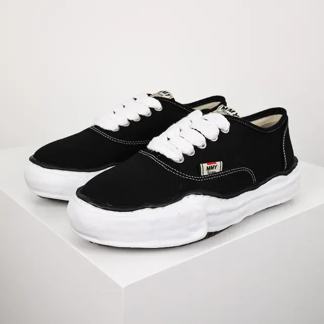 MMY Black White Canvas Upper Sculpted Midsole Sneakers 2
