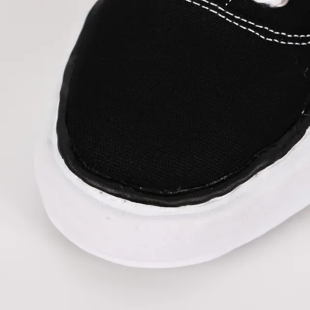 MMY Black White Canvas Upper Sculpted Midsole Sneakers 5
