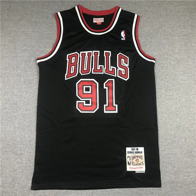 Mitchell & Ness 1997-98 Dennis Rodman Hardwood Classics Black Bulls jersey 3