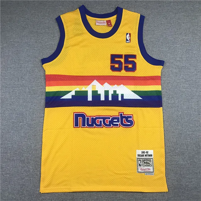 Mitchell & Ness Hardwood Classics 1991–92 Dikembe Mutombo Denver Nuggets Yellow Jersey 2