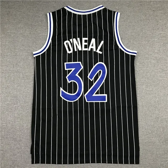 Mitchell & Ness Hardwood Classics 1994-95 Shaquille O'Neal تيشيرت أسود أزرق خطوط 3