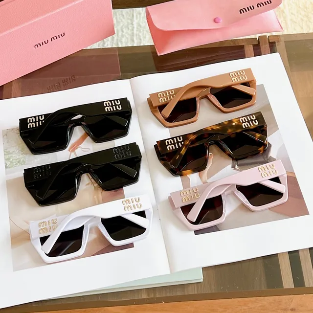 Miu Miu Arcadie بني بيج إطار مربع كبير أسيتات تورتوا شيل نظارات شمسية 4