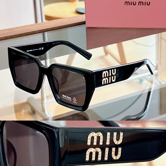 Miu Miu Arcadie بني بيج إطار مربع كبير أسيتات تورتوا شيل نظارات شمسية 5