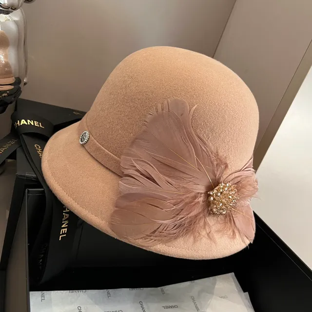 Miu Miu Beige Black Structured Felt Wide Brim Fedora 6