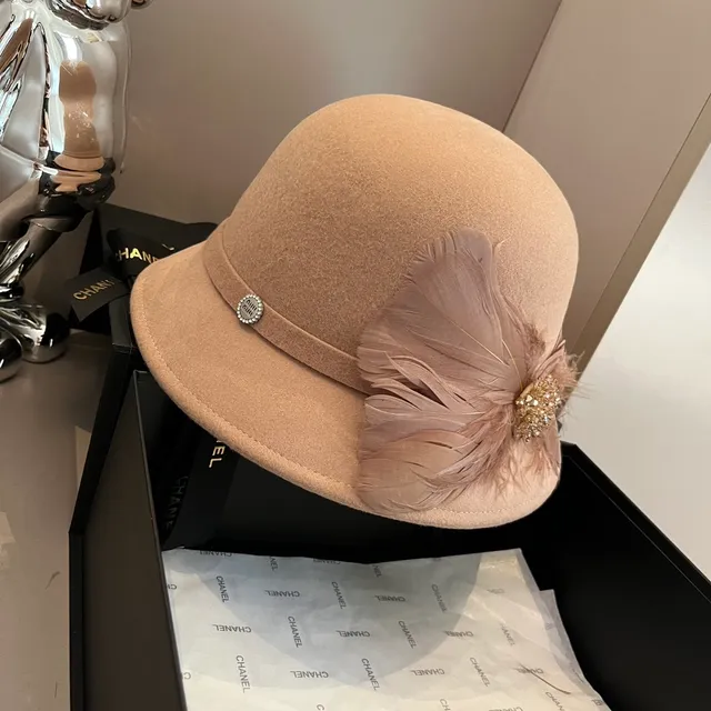 Miu Miu Beige Black Structured Felt Wide Brim Fedora 8