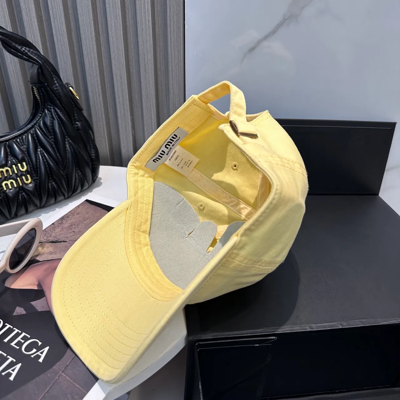 Miu Miu Logo brodé Jaune pâle Casquette de baseball 7