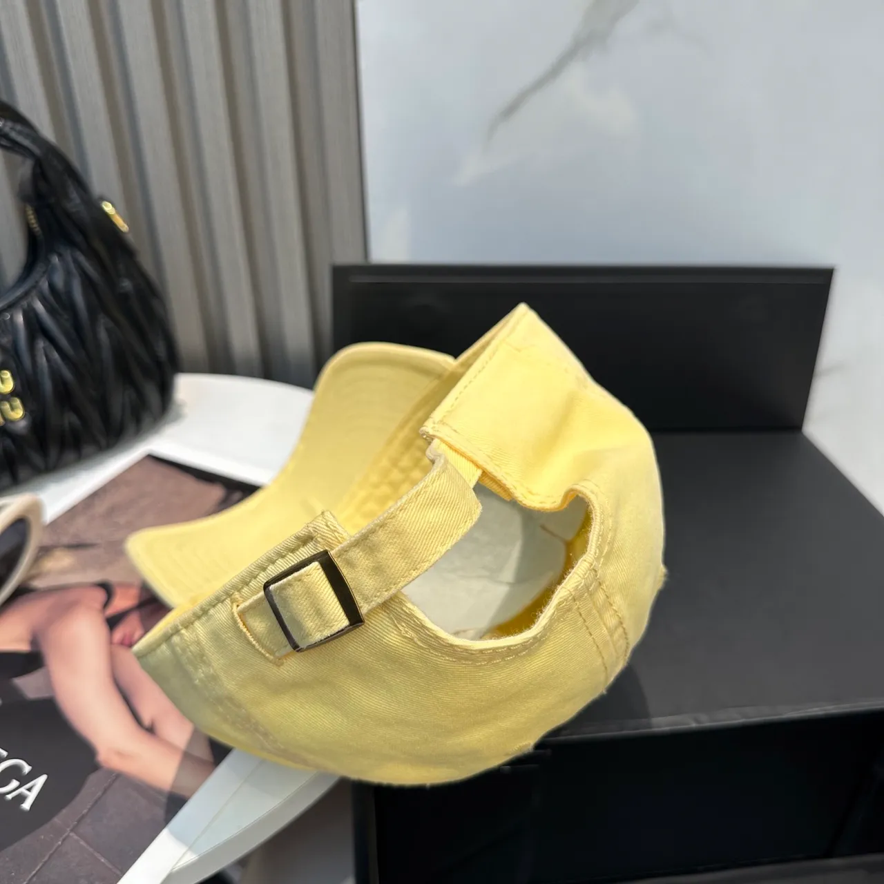 Miu Miu Logo brodé Jaune pâle Casquette de baseball 8