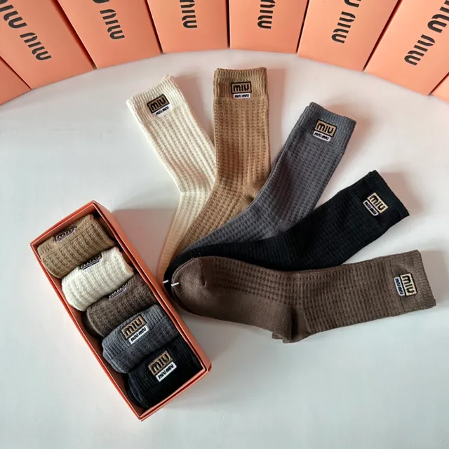 Miu Miu Ribbed Knit Crew Socks 3