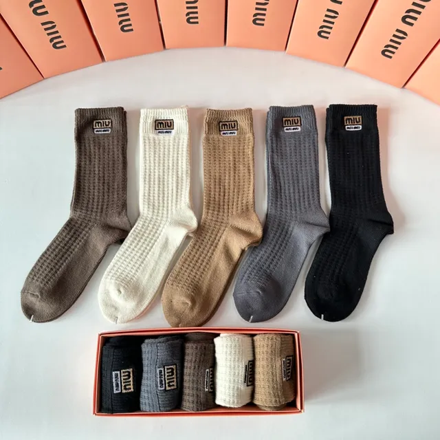 Miu Miu Ribbed Knit Crew Socks 9
