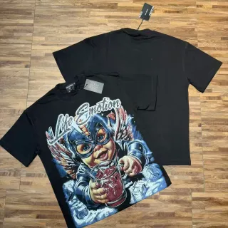 Camiseta negra con estampado gráfico Mixed Emotion Like Emotion