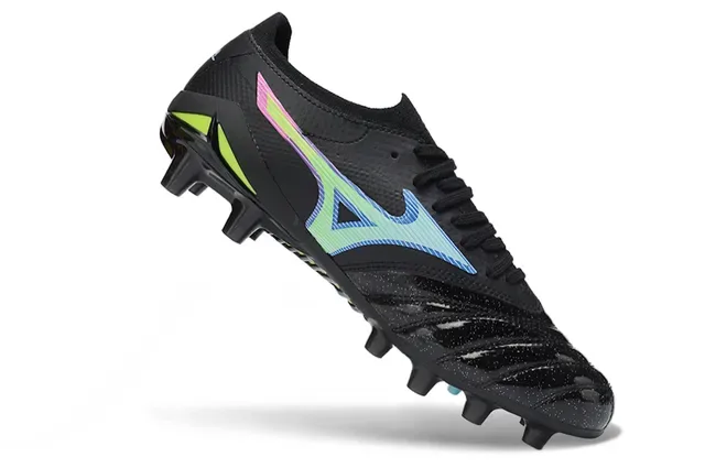 Mizuno Black Green Low-Cut Synthetic Upper Firm-Ground Soccer Shoes 2