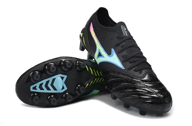 Mizuno Black Green Low-Cut Synthetic Upper Firm-Ground Soccer Shoes 4