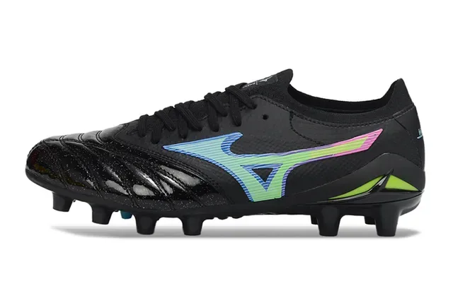 Mizuno Black Green Low-Cut Synthetic Upper Firm-Ground Soccer Shoes 7