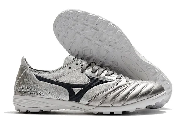 Mizuno Sapatos de futebol turf branco preto com embuço acolchado superposição de estampado zebra 9