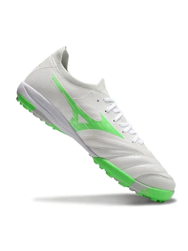 Mizuno White Green Low-Cut Synthetic Upper Turf Soccer Shoes 5