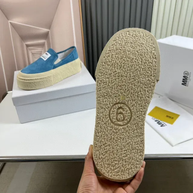 MM6 Maison Margiela Blue Suede Platform Slip-On Lifestyle Sneakers 2